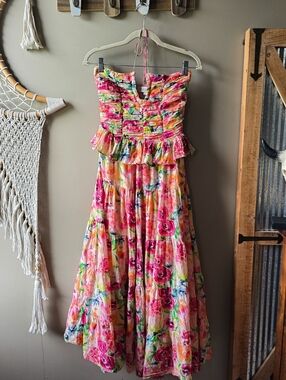 Pranella Co Rocky Picnic Floral Maxi Dress Bloom Nwot